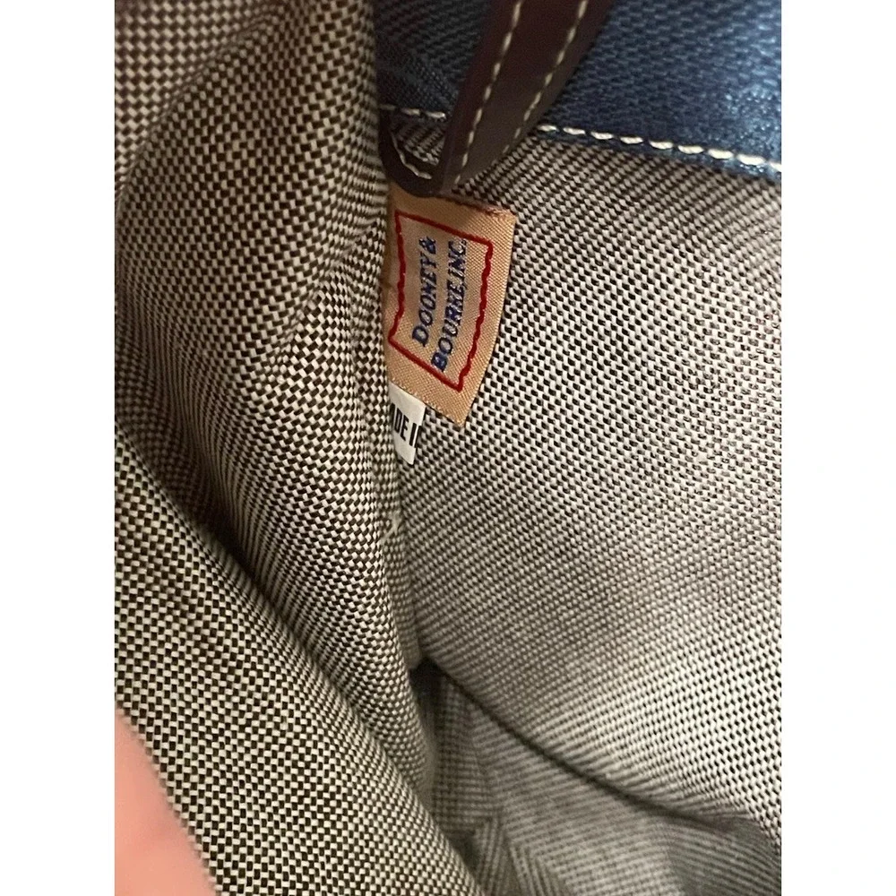 Vintage Blue Denim Monogram Dooney & Bourke Denim Satchel Bag